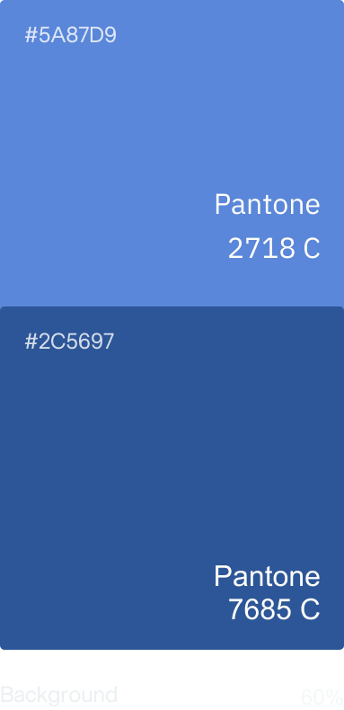 color pallet Pantone 2718 C and Pantone 7685 C
