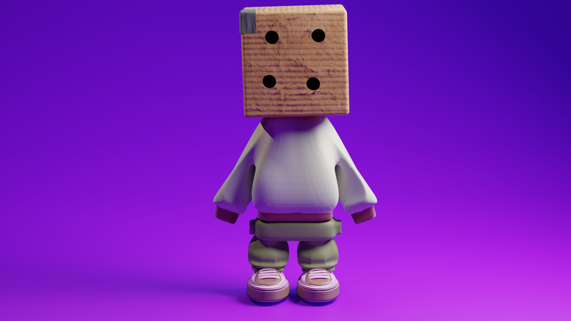 blind box character with cardboard head